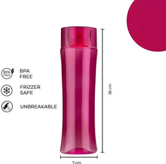 Water Bottle – 1000 ml Multicolor Oval Fridge Bottle | BPA-Free, Leak-Proof Plastic Sipper