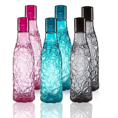 Water bottle set of 6 x 1000 ml BPA-free, leak-proof fridge & gym bottles. Durable plastic, eco-friendly, perfect for home, office & travel hydration.