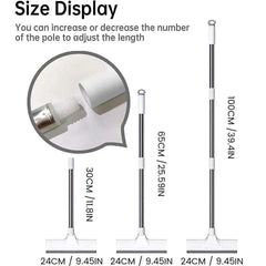 2‑in‑1 Tile & Grout Cleaning Brush – Stiff Bristles with Rubber Squeegee, Long Handle