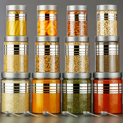 Storage Container Set – 1200 ml, 650 ml, 350 ml | Airtight Plastic Food Jars | BPA-Free, Stackable, Transparent Kitchen Organizers