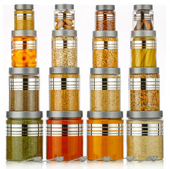 Kitchen Container Set – 1200 ml, 650 ml, 350 ml, 250 ml | Airtight Plastic Jars | Stackable & BPA-Free Storage