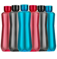 H2O Fridge Water Bottles – Set of 6 | 1000ml BPA-Free, Leak-Proof, Reusable Plastic Bottles