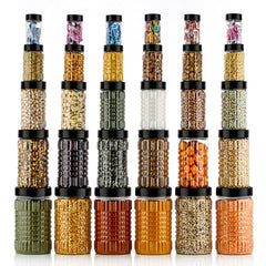 Plastic Grocery Container Set – 250/350/650/1200/2000 ml Airtight Storage Boxes Black ( Pack Of 30 )