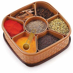 7‑Section Multipurpose Masala Box – Airtight Food‑Grade Plastic Spice Organizer