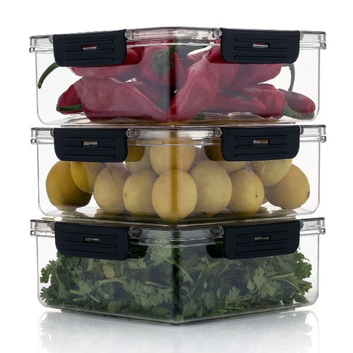 Plastic Fridge Container – Airtight Food Storage Box for Refrigerator & Freezer ( 2000 ml ) ( Pack Of 3