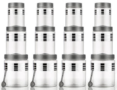 Storage Container Set – 1200 ml, 650 ml, 350 ml | Airtight Plastic Food Jars | BPA-Free, Stackable, Transparent Kitchen Organizers