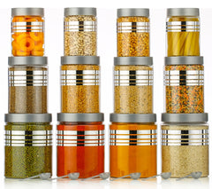 Storage Container Set – 1200 ml, 650 ml, 350 ml | Airtight Plastic Food Jars | BPA-Free, Stackable, Transparent Kitchen Organizers