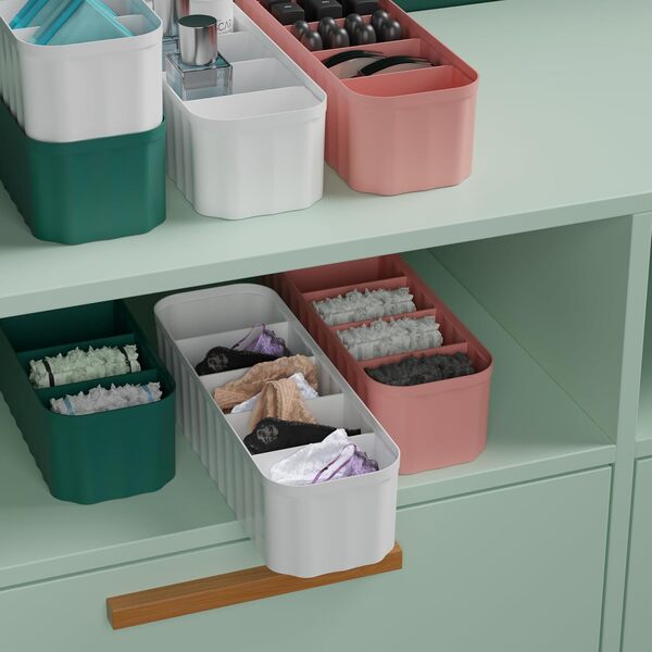 4 Pcs Drawer Sock Organizer Box – Sturdy Closet Storage for Underwear, Bras & Socks