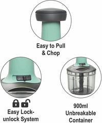 Vegetables Chopper – 1000 ml Push Food Processor for Vegetables & Nuts, No Electricity