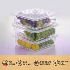 Plastic Fridge Storage Container – 2500 ml Airtight BPA-Free Freezer-Safe Kitchen Organizer Box