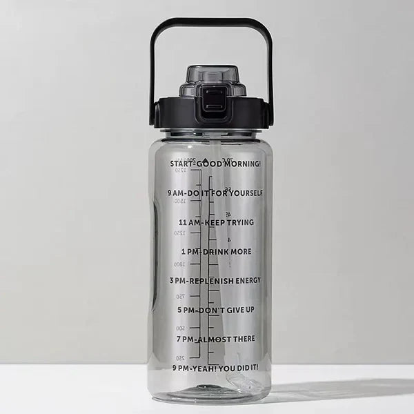 2L Motivational Water Bottle – BPA-Free Gym Bottle with Time Marker & Leakproof Lid for Fitness, Sports & Daily Hydration