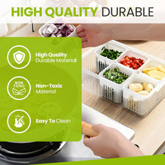 Plastic Fridge Storage Container – 2500 ml Large BPA-Free Food Box with Lid for Vegetables, Fruits & Leftovers