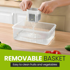 Plastic Fridge Storage Container – 2500 ml Large BPA-Free Food Box with Lid for Vegetables, Fruits & Leftovers
